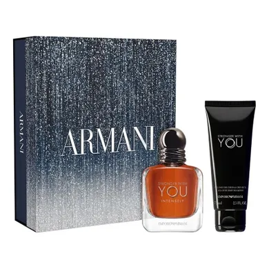 Giorgio Armani, Stronger With You Intensely, zestaw: woda perfumowana, spray, 50 ml + żel pod prysznic, 75 ml