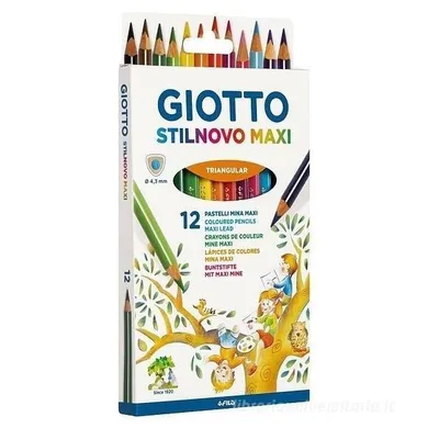 Giotto, Stilnovo Maxi, kredki ołówkowe, 12 kolorów