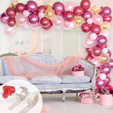 Girlanda balonowa, ciemnoróżowa, rose gold, 120 szt.