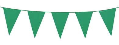 Girlanda, flagi, trójkąt, zielona, 10 m