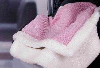Glik, Kocyk niemowlęcy z bawełną Sztruks Baranek, Różowy, 80-80 cm