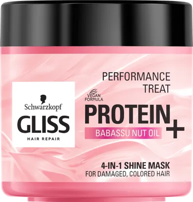 Gliss Hair Repair Protein+ maska do włosów 4in1 nabłyszczająca Babassu Nut Oil, 400 ml
