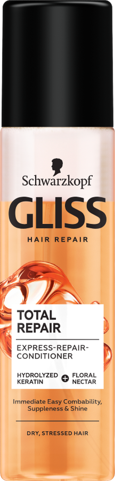 Gliss Kur, Total Repair, ekspresowa odżywka-spray do włosów suchych i zniszczonych, 200 ml