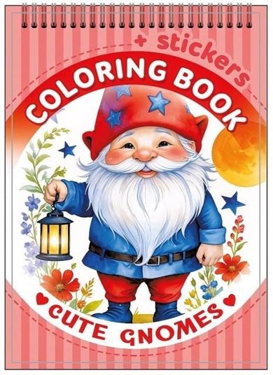 Gnomy. Kolorowanka z naklejkami