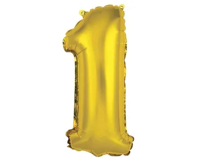 Godan, balon foliowy, cyfra 1, złoty, 35 cm
