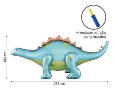 GoDan, balon foliowy, Dino Stegozaur, 238-91-103 cm