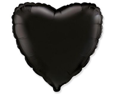 Godan, balon foliowy, serce, czarne, 46 cm