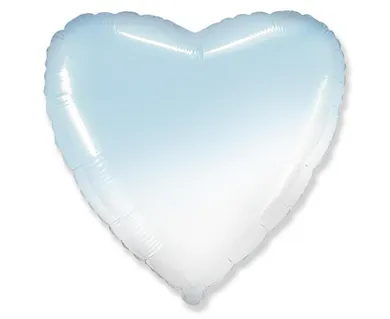 Godan, balon foliowy, serce gradient biało-błękitny, 46 cm