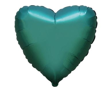 Godan, balon foliowy, serce satynowe, zielone, 46 cm