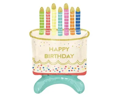 Godan, balon foliowy, Tort Happy Birthday, 33-48-24 cm, 1 szt.