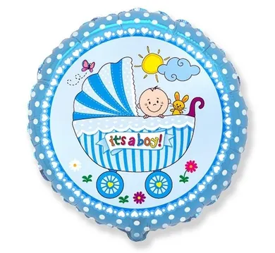 Godan, balon foliowy, wózek dla chłopca, 46 cm