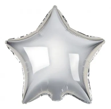 Godan, balony foliowe, gwiazda, srebrna, 100 szt.