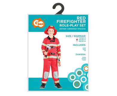 GoDan, Czerwony Strażak, strój dla dzieci, rozmiar 130/140 cm