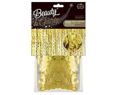 GoDan, kurtyna metaliczna, spirale, złota, 100-200 cm