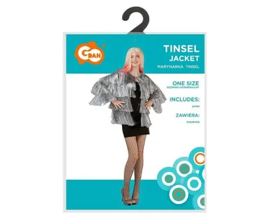 GoDan, marynarka dla dorosłych, Tinsel, srebrna, rozmiar uniwersalny