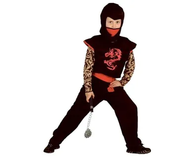 GoDan, Ninja, Czerwony Smok, strój dla dzieci, rozmiar 120/130 cm