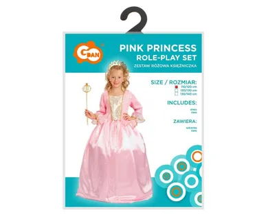 GoDan, Różowa Księżniczka, strój dla dzieci, rozmiar 120/130 cm