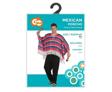 GoDan, strój dla dorosłych, Ponczo Meksykanin, rozmiar 52
