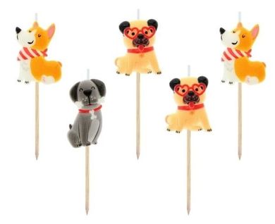 GoDan, świeczki pikery, pieski, 5 szt.