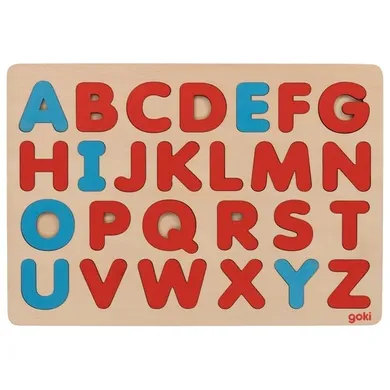 Goki, drewniane literki w stylu Montessori, puzzle