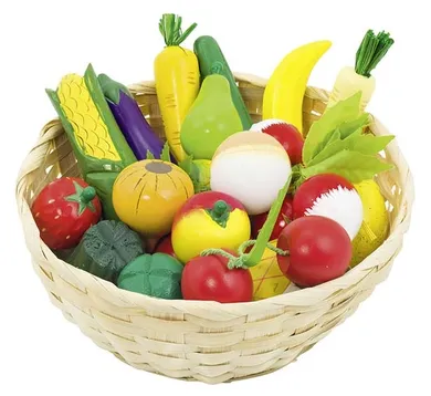 Goki, Koszyk z owocami i warzywami, zabawka drewniana