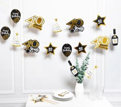 GoParty, girlanda urodzinowa, 40