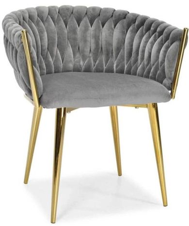Gordon Trade, Glamour, krzesło welurowe, szare