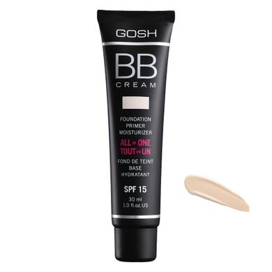 Gosh, BB Cream All In One, wielofunkcyjny krem BB baza, krem, podkład, SPF15 01 Sand, 30 ml
