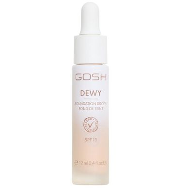 Gosh, Dewy Foundation Drops, rozświetlający podkład w kroplach, 002 Porcelain, 12 ml