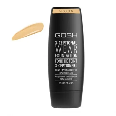 Gosh, X-Ceptional Wear Foundation Long Lasting Makeup, długotrwały podkład do twarzy, 16 Golden, 35 ml