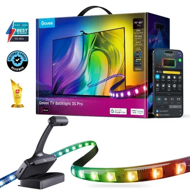 Govee, R2A81 Three-camera TV Backlight 75-85inches, taśma LED, podświetlenie dla TV, 75-85 cali, RGBWWIC, Wi-Fi+Bluetooth