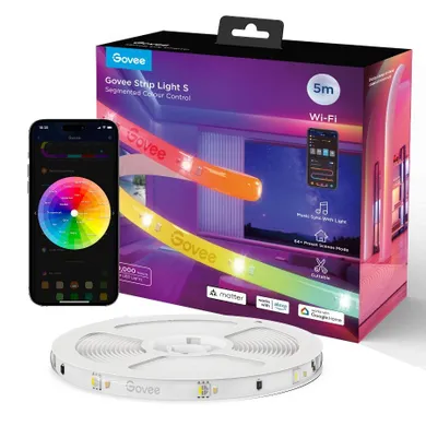 Govee, taśma LED, 5m, Wi-Fi, Bluetooth, RGBIC, H612A