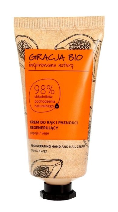 Gracja, Bio, krem regenerujący do rąk i paznokci, Papaja, 50 ml