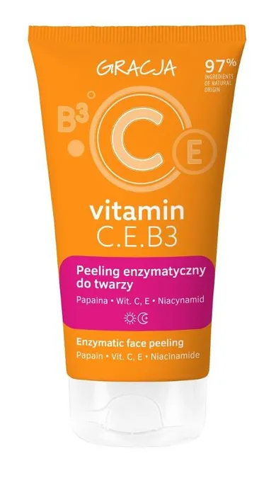 Gracja, Vitamin C, E, B3, peeling enzymatyczny do twarzy, 75 ml