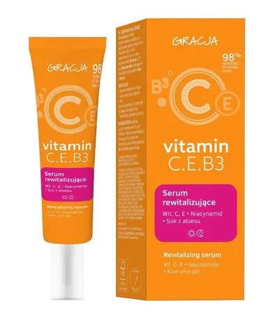 Gracja, Vitamin C, E, B3, serum rewitalizujące do twarzy, 30 ml