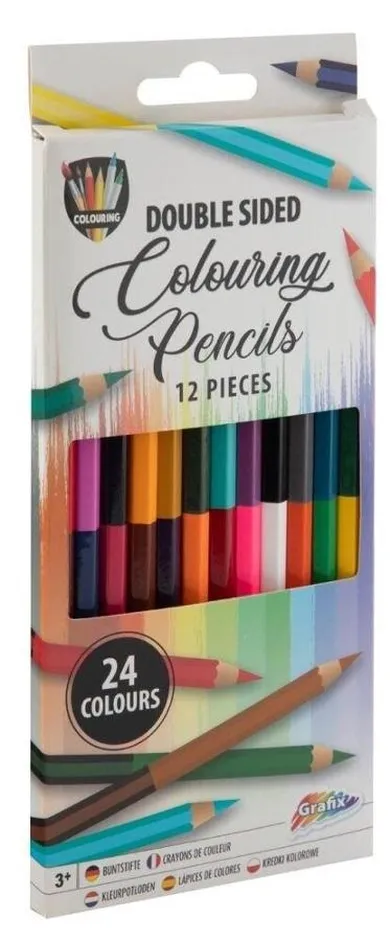 Grafix, kredki ołówkowe, 24 kolory, 12 szt.