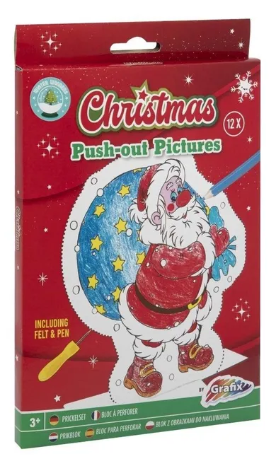 Grafix, obrazki świateczne, kolorowanie i wycinanie, 15-20 cm, 12 szt.