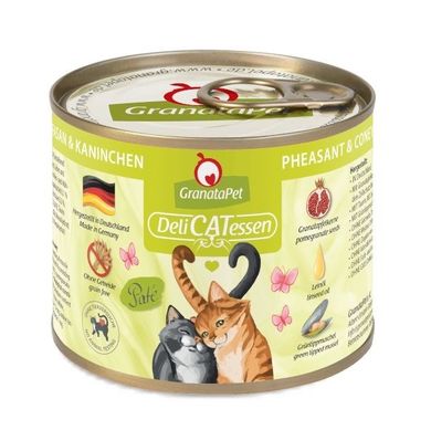 GranataPet, DeliCatessen, bażant i królik, karma mokra dla kota, 200g