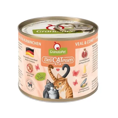 GranataPet, DeliCatessen, cielęcina i królik, karma mokra dla kota, 200g