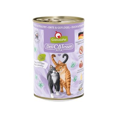 GranataPet, DeliCatessen, kaczka i drób mokra, karma dla kota, 400g