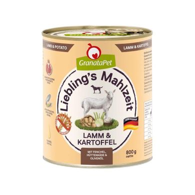 GranataPet, Liebling´s Mahlzeit, jagnięcina i ziemniaki, mokra karma dla psa, 800g