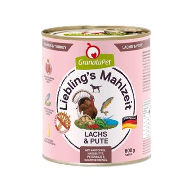 GranataPet, Liebling´s Mahlzeit, łosoś z indykiem, mokra karma dla psa, 800g