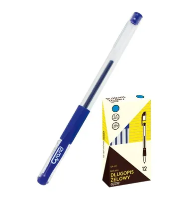 Grand, długopis żelowy GR-101, niebieski, 12 szt.