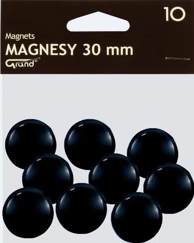 Grand, magnes, czarny, 30 mm, 10 szt.