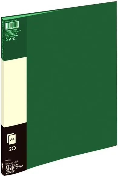 Grand, teczka ofertowa, 20 koszulek, zielona, 1 szt.