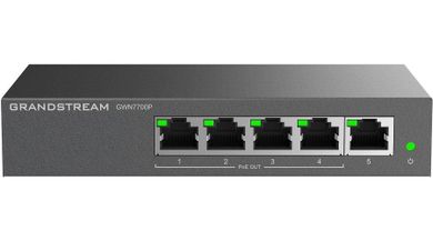 Grandstream, switch, PoE GWN7700P, 4x PoE do 1000, 1x do 1000Mpbs