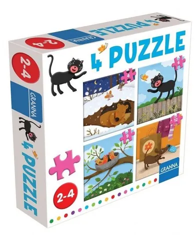 Granna, puzzle z kotem, 4, 6, 9, 12 elementów