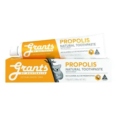 Grants of Australia, Propolis Natural Toothpaste, ochronna propolisowa pasta do zębów bez fluoru, 110 g
