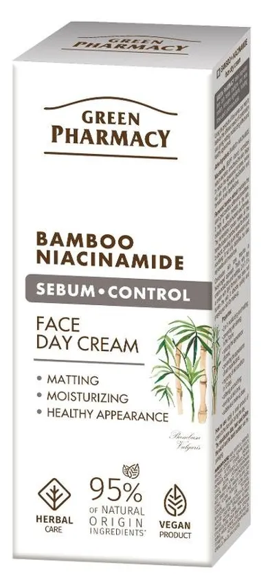 Green Pharmacy, bambus + niacynamid krem do twarzy na dzień, 50 ml