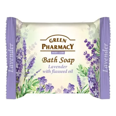 Green Pharmacy, Bath Soap, mydło w kostce, lawenda i olej lniany, 100 g